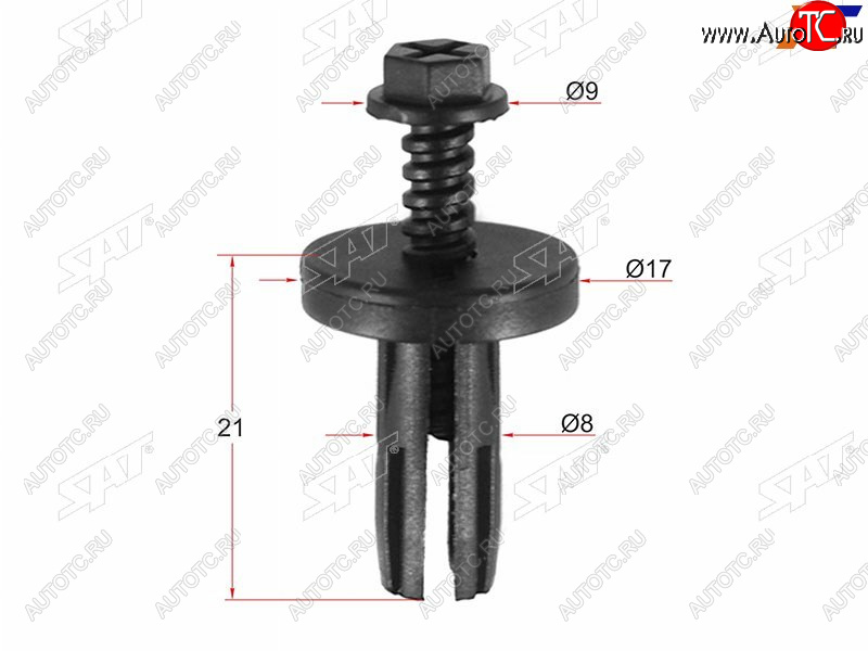 13 р. Клипса защиты бампера NISSAN (1 шт.) SAT ST-M10689  с доставкой в г. Вологда