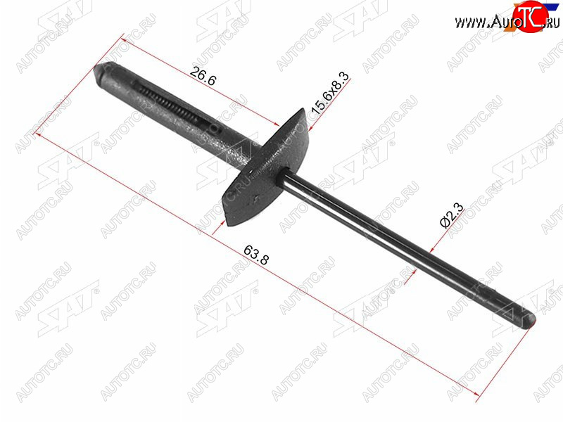 13 р. Клипса защиты бампера FORD (1 шт.) SAT ST-M10707  с доставкой в г. Вологда