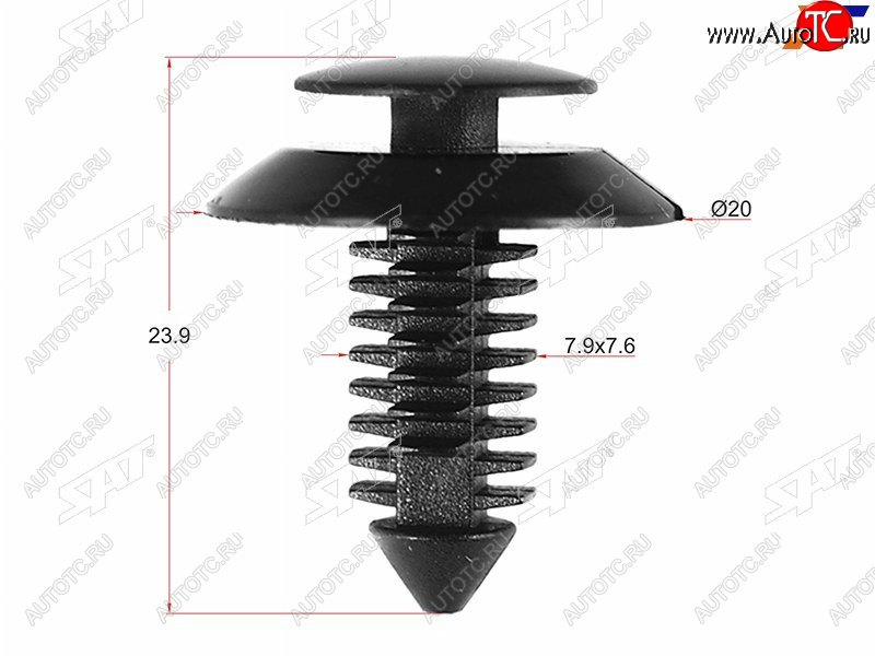 7 р. Клипса обшивки двери FORD (1 шт.) SAT ST-M10729  с доставкой в г. Вологда