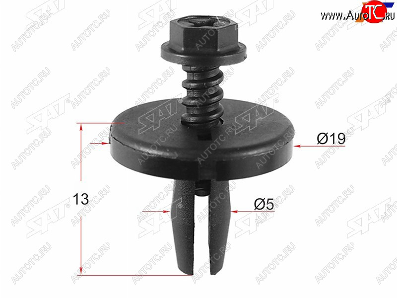 19 р. Клипса обшивки капота FORD (1 шт.) SAT ST-M10798  с доставкой в г. Вологда
