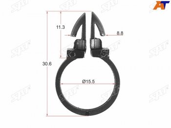 Клипса трубки эл. проводки d=16 (1 шт.) SAT ST-M11442