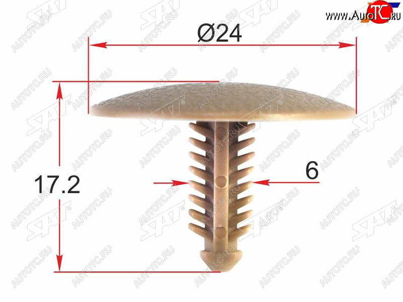 23 р. Клипса обшивки кузова TOYOTA (1 шт.) SAT ST-M12317  с доставкой в г. Вологда