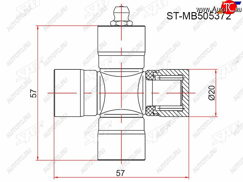 273 р. Крестовина MITSUBISHI PAJERO MINI 94-12LANCER CS 00-09 SAT ST-MB505372  с доставкой в г. Вологда