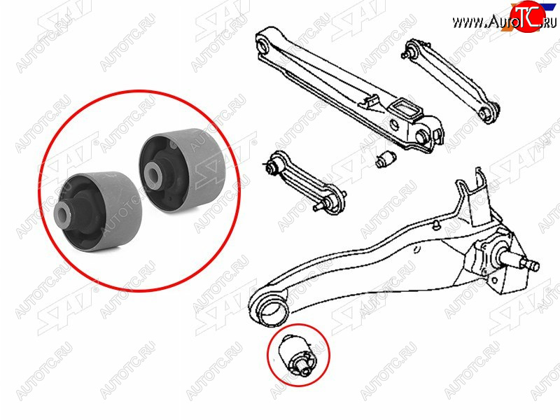 579 р. Сайлентблок Mitsubishi Lancer 95-01  Outlander 02-09  Airtrek 01-05  Carisma 95-05  Volvo S40 95 SAT ST-MB809262  с доставкой в г. Вологда