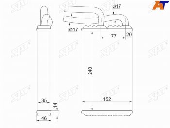 Радиатор отопителя салона MITSUBISHI LANCER CEDIA CS 00-03 SAT ST-MBW4-395-0