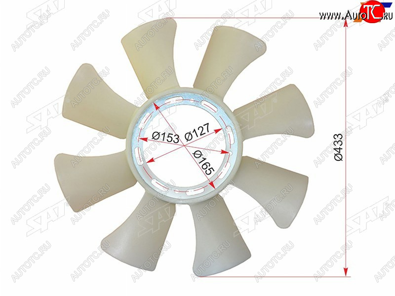 2 369 р. Крыльчатка вентилятора  MITSUBISHI CANTERFUSO 95-06 6D31 SAT ST-ME085510  с доставкой в г. Вологда