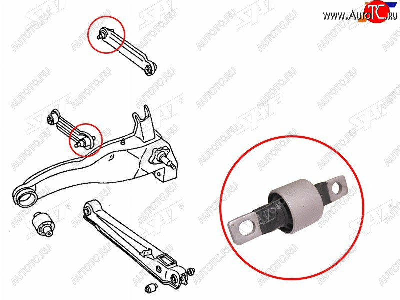 389 р. Сайлентблок Mitsubishi Lancer 95-01  Carisma 95-05  Space Star 98-05  Volvo S40 95-04  V40 95-04 SAT ST-MR102014  с доставкой в г. Вологда