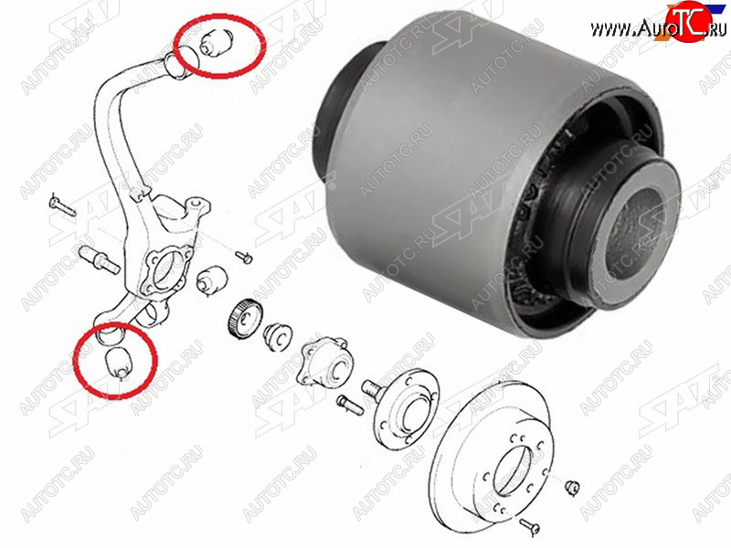 289 р. Сайлентблок Nissan Juke 10-20  Mitsubishi Diamante 95-05  Sigma 90-96 SAT ST-MR-223673  с доставкой в г. Вологда