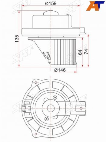 Мотор отопителя салона Mitsubishi Pajero Sport 96-08  Challenger 96-99 SAT ST-MR315962