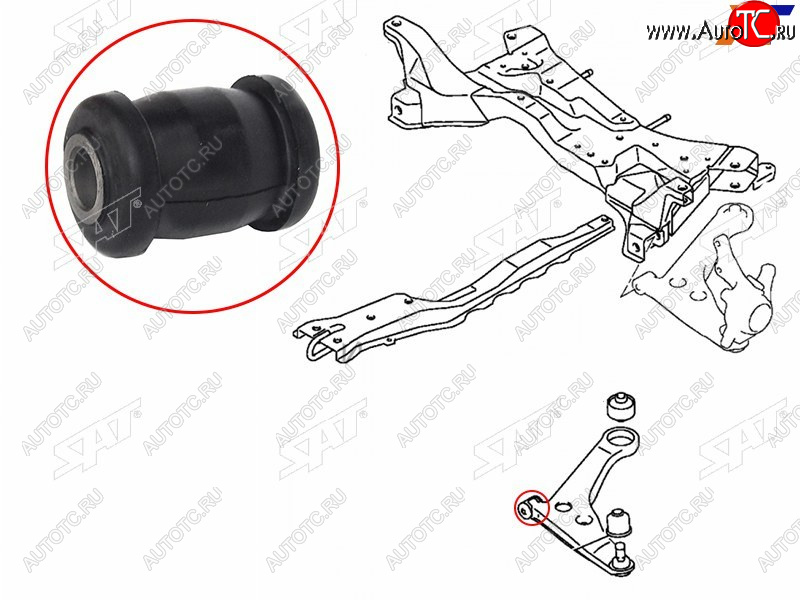 299 р. Сайлентблок Mitsubishi ASX 10-20  Lancer 02-17  Outlander 05-22  Citroen C4 Aircross 12-16  Mits SAT ST-MR403440  с доставкой в г. Вологда