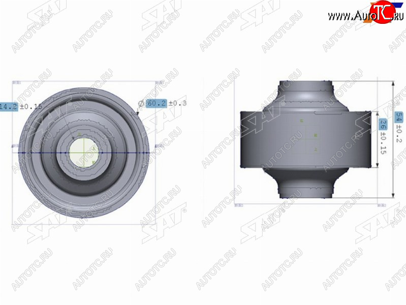 459 р. Сайлентблок Chery Tiggo T11 05-16  Mitsubishi ASX 10-20  Lancer 02-17  Outlander 02-22  Chery Fo SAT ST-MR403441  с доставкой в г. Вологда