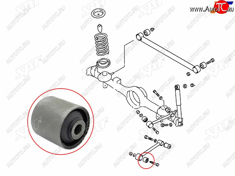 599 р. Сайлентблок Mitsubishi Pajero iO 98-07  Pajero Pinin 98-05 SAT ST-MR418807  с доставкой в г. Вологда