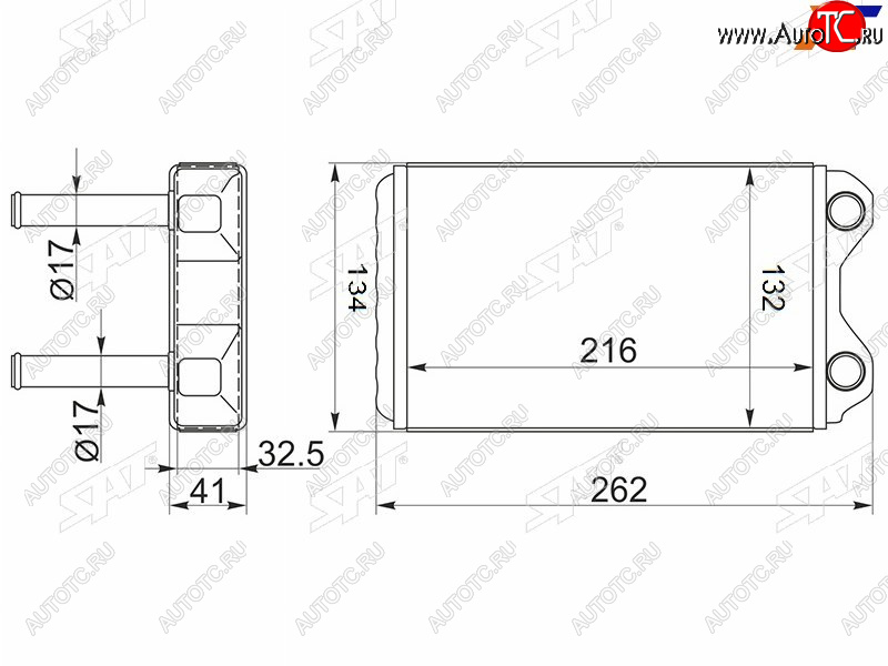 2 799 р. Радиатор отопителя салона TOYOTA COROLLASPRINTERCERESMARINO 91-02 SAT ST-TY26-395-0  с доставкой в г. Вологда