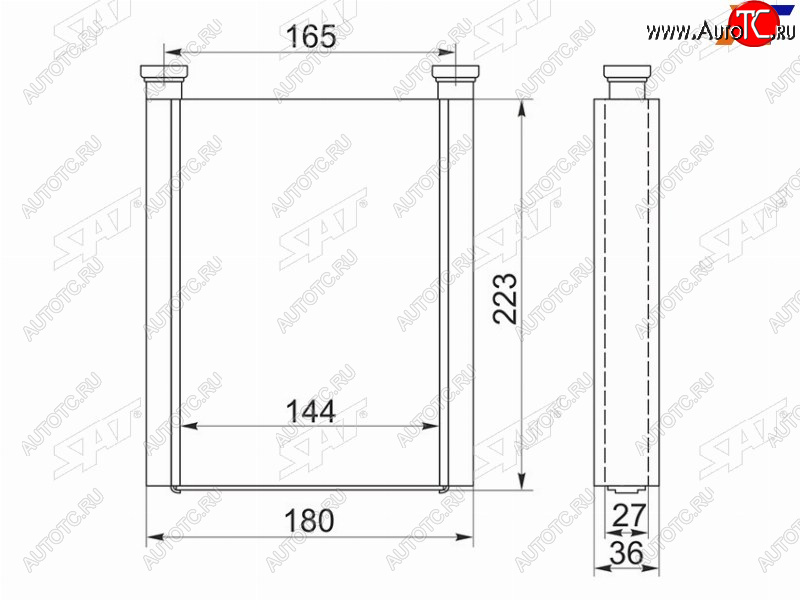 2 699 р. Радиатор отопителя салона TOYOTA COROLLASPACIO #ZE120 00-06AVENSIS #T250 03-08WILL VS #ZE12# 01-0 SAT ST-TY28-395-0  с доставкой в г. Вологда