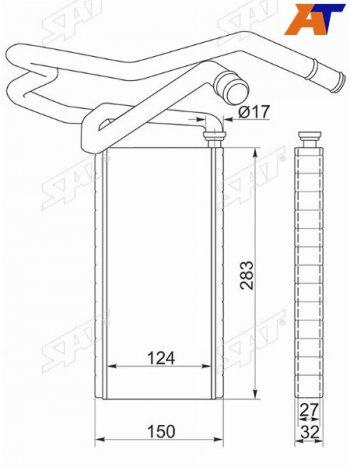 Радиатор отопителя салона TOYOTA LAND CRUISER PRADO 120SURF 215 02-09FJ CRUISER 10- SAT ST-TY91-395-0