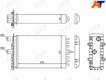 Радиатор отопителя салона  VOLKSWAGEN TRANSPORTER T4 90- (дополнительный)(трубчатый) SAT ST-VWT4-395-A0