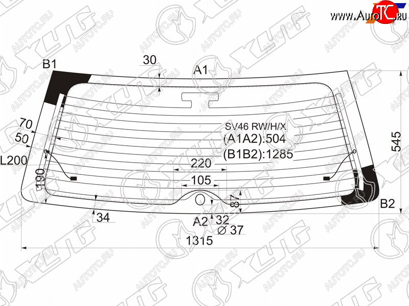 8 299 р. Стекло заднее (Цвет зеленый Обогрев 5D WGN) Toyota Camry Gracia 96-01  Mark II Wagon Qualis 97-02 XYG SV46 RW/H/X  с доставкой в г. Вологда