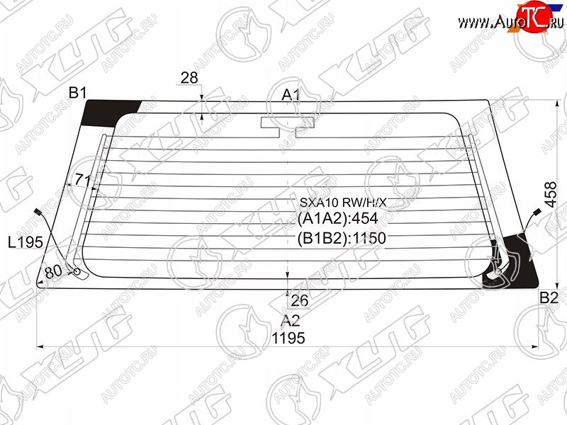 7 199 р. Стекло заднее (Цвет зеленый Обогрев) Toyota RAV4 (XA10) 94-00 XYG SXA10 RW/H/X  с доставкой в г. Вологда