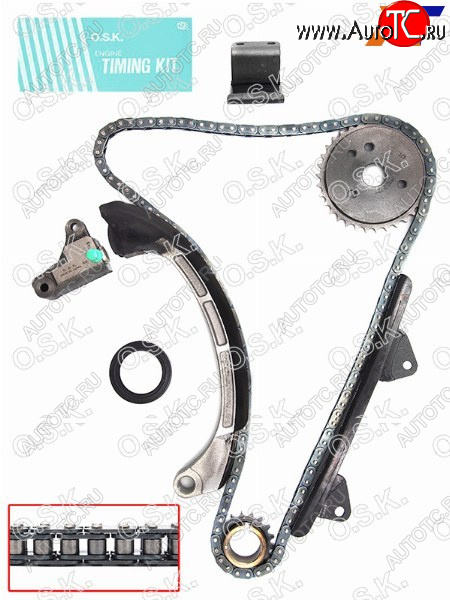 11 599 р. Комплект для замены цепи ГРМ TOYOTA BELTARACTISVITZ 2SZ-FE 02- OSK T039K  с доставкой в г. Вологда