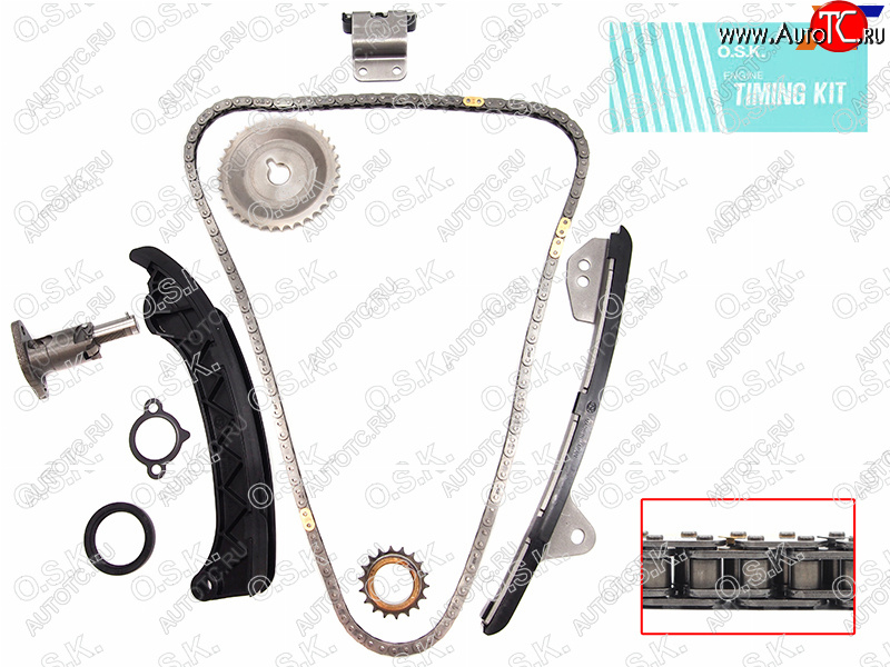 12 449 р. Комплект для замены цепи ГРМ TOYOTA COROLLAALLIONPRIUS 1ZR-FE2ZR-FEFXE 07- OSK T058K  с доставкой в г. Вологда