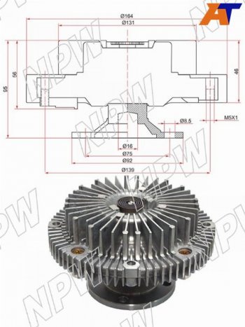 6 999 р. Вискомуфта TOYOTA MARKIICROWNPROGRES 2JZ-GE 92- NPW T-118F  с доставкой в г. Вологда. Увеличить фотографию 2