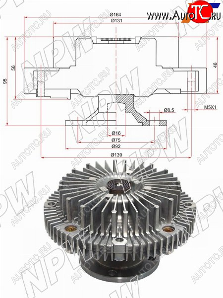 6 999 р. Вискомуфта TOYOTA MARKIICROWNPROGRES 2JZ-GE 92- NPW T-118F  с доставкой в г. Вологда