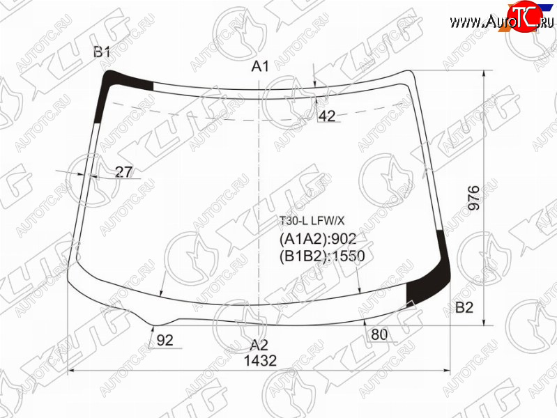 5 499 р. Стекло лобовое NISSAN X-TRAIL 00-07 XYG T30-L LFW/X  с доставкой в г. Вологда
