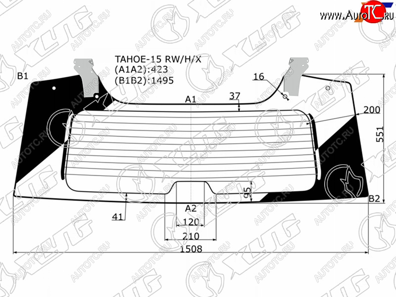 25 999 р. Стекло заднее (Цвет зеленый Обогрев С креплениями) Chevrolet Tahoe 13-21  Cadillac Escalade 15-21 XYG TAHOE-15 RW/H/X  с доставкой в г. Вологда