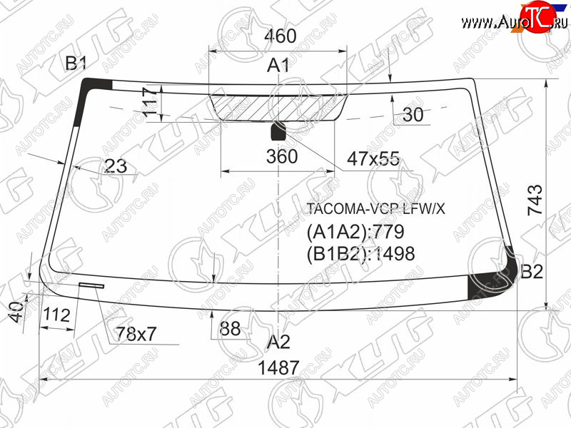 8 899 р. Стекло лобовое Toyota Tacoma 04-23 XYG TACOMA-VCP LFW/X  с доставкой в г. Вологда