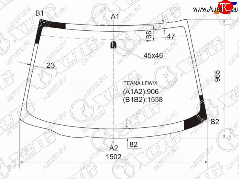5 899 р. Стекло лобовое NISSAN TEANA 03-08 XYG TEANA LFW/X  с доставкой в г. Вологда