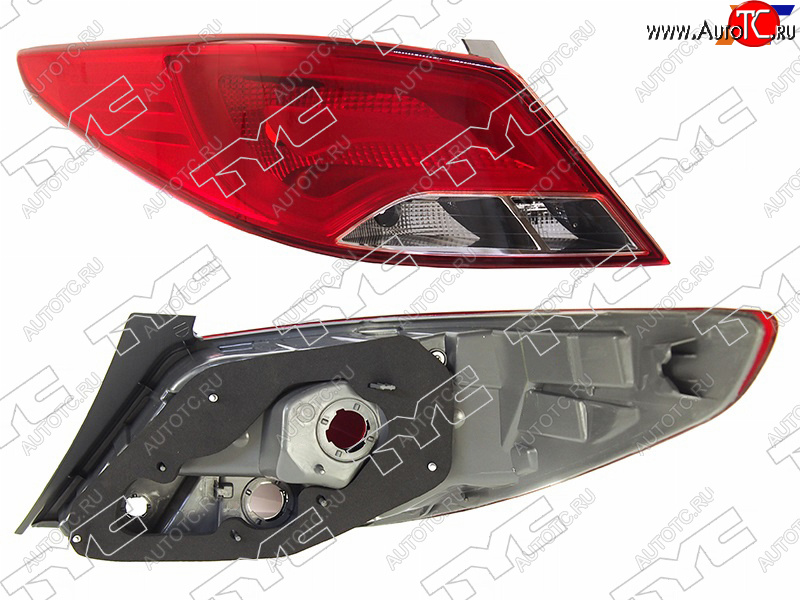 5 899 р. Левый фонарь (внешний) SAT Hyundai Solaris RBr седан дорестайлинг (2010-2014)  с доставкой в г. Вологда