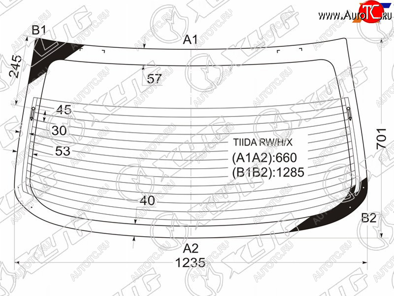 9 599 р. Стекло заднее (Цвет зеленый Обогрев 4D SED) Nissan Tiida 04-14  Tiida Latio 04-12  Versa 06-12 XYG TIIDA RW/H/X  с доставкой в г. Вологда