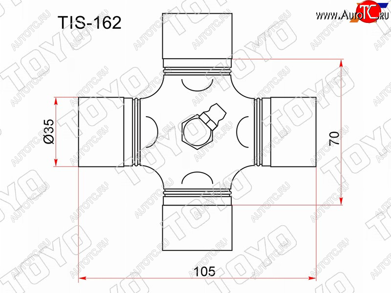 1 889 р. Крестовина карданного вала ISUZU ELF 93- FORWARD 85-94 TRUCK 89-95 с тавотницей                      TOYO TIS-162  с доставкой в г. Вологда