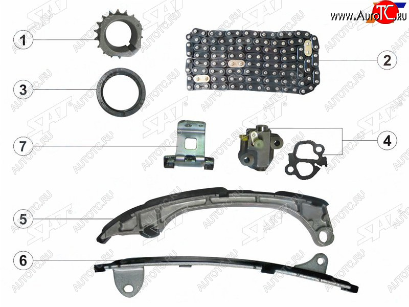 5 999 р. Комплект цепи ГРМ TOYOTA CAMRY,HIGHLANDER,VENZA 09- 1-2AR SAT TK-TY130-B  с доставкой в г. Вологда