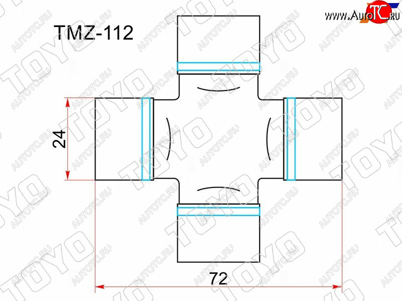 789 р. Крестовина карданного вала RR MZ BONGOFRENDEEMPVTITAN 89- без тавотницы TOYO TMZ-112  с доставкой в г. Вологда