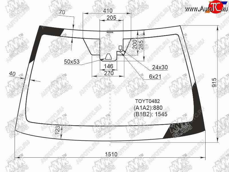 3 889 р. Стекло лобовое (Одна камера Датчик дождя) Toyota Camry (XV70) 17-21  Camry USA 17-20               KMK TOYT0482  с доставкой в г. Вологда