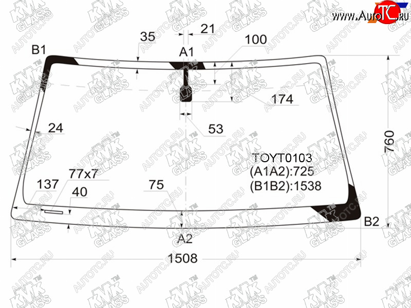 4 749 р. Стекло лобовое Toyota 4Runner 02-09  Hilux Surf 02-09 KMK TOYT0103  с доставкой в г. Вологда