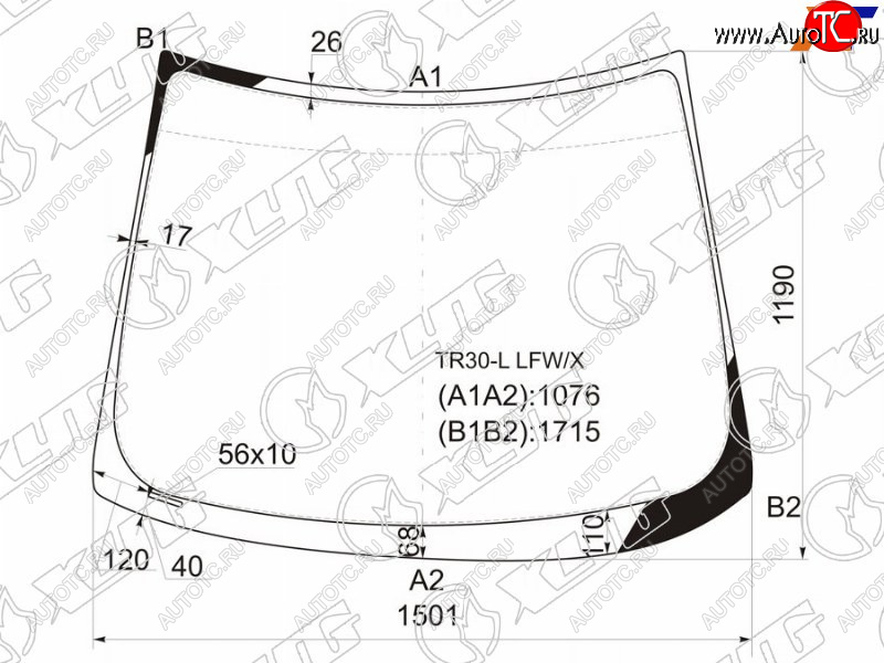 8 949 р. Стекло лобовое Toyota Estima 00-05  Previa 00-07 XYG TR30-L LFW/X  с доставкой в г. Вологда