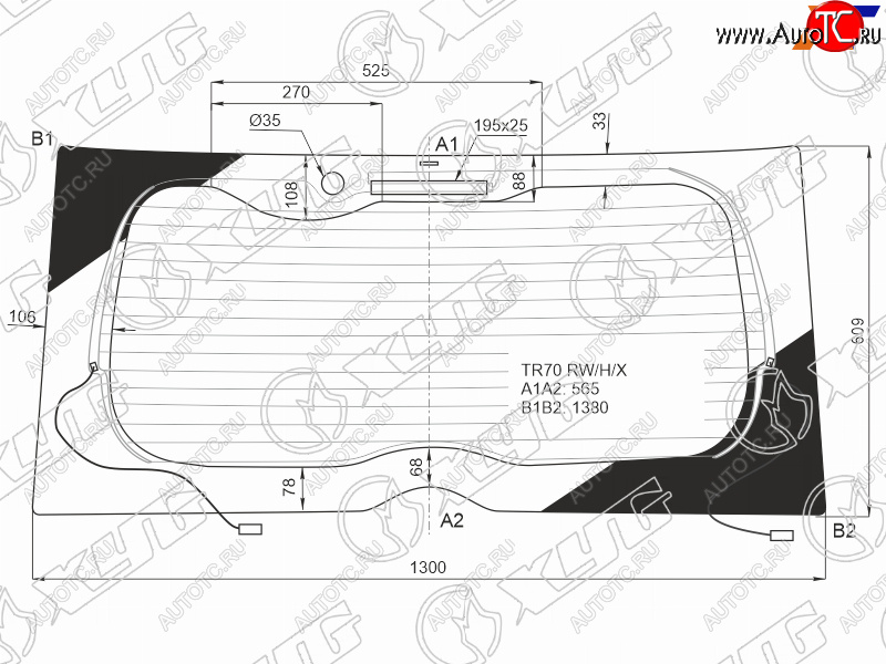 9 949 р. Стекло заднее (Цвет зеленый Обогрев) Toyota Noah 14-22  Voxy 14-22  Esquire 14-21 XYG TR70 RW/H/X  с доставкой в г. Вологда