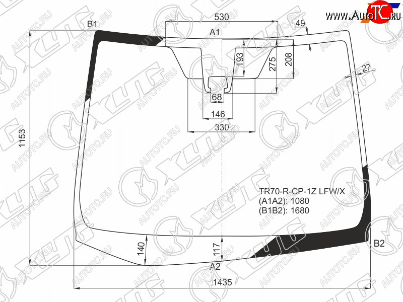 10 849 р. Стекло лобовое (Камера) Toyota Noah 14-17  Voxy 14-17  Esquire 14-17 XYG TR70-R-CP-1Z LFW/X  с доставкой в г. Вологда