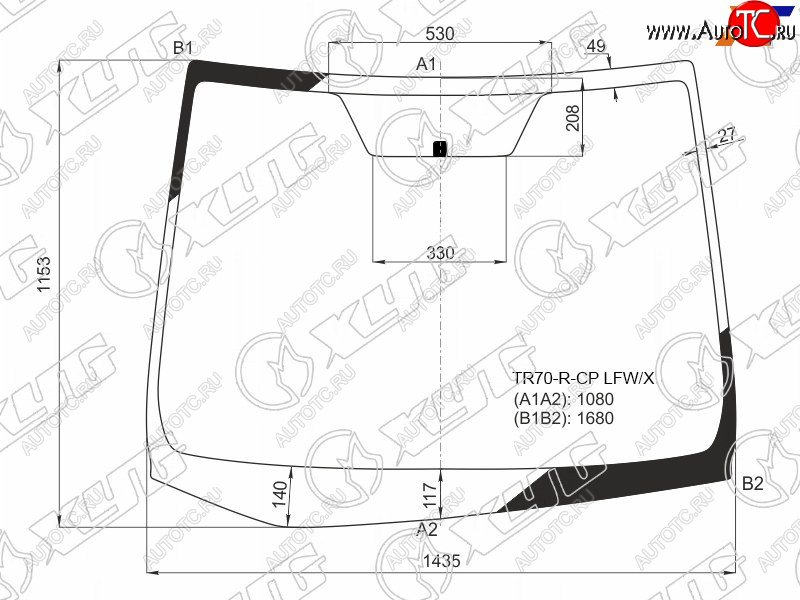 10 999 р. Стекло лобовое Toyota Noah 14-22  Voxy 14-22  Esquire 14-21 XYG TR70-R-CP LFW/X  с доставкой в г. Вологда