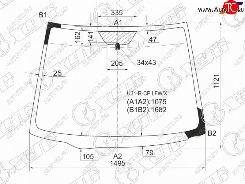 10 999 р. Стекло лобовое NISSAN PRESAGE 03-10                                                                  XYG U31-R-CP LFW/X  с доставкой в г. Вологда
