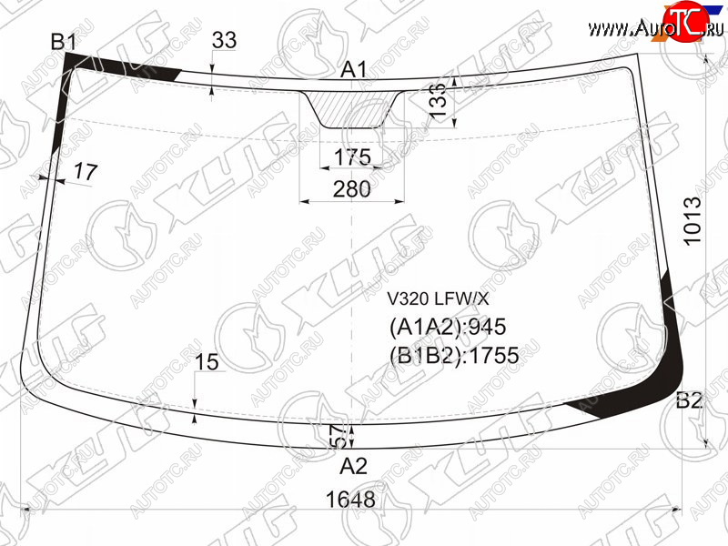 6 499 р. Стекло лобовое Mercedes-Benz Vito 96-03 XYG V320 LFW/X  с доставкой в г. Вологда