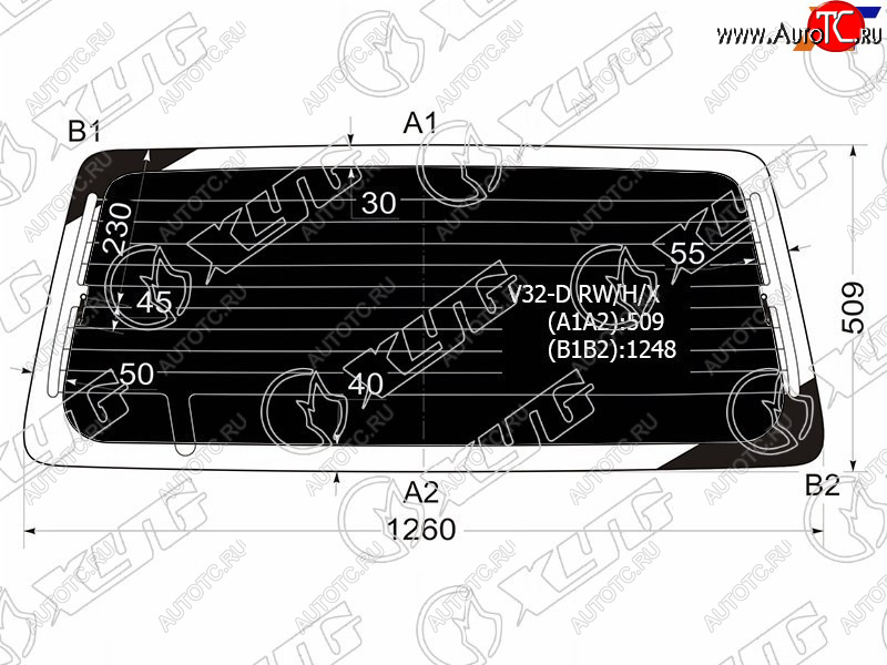 7 199 р. Стекло заднее затемненное с обогревом MITSUBISHI PAJEROMONTERO 35D 91-99                           XYG V32-D RW/H/X  с доставкой в г. Вологда
