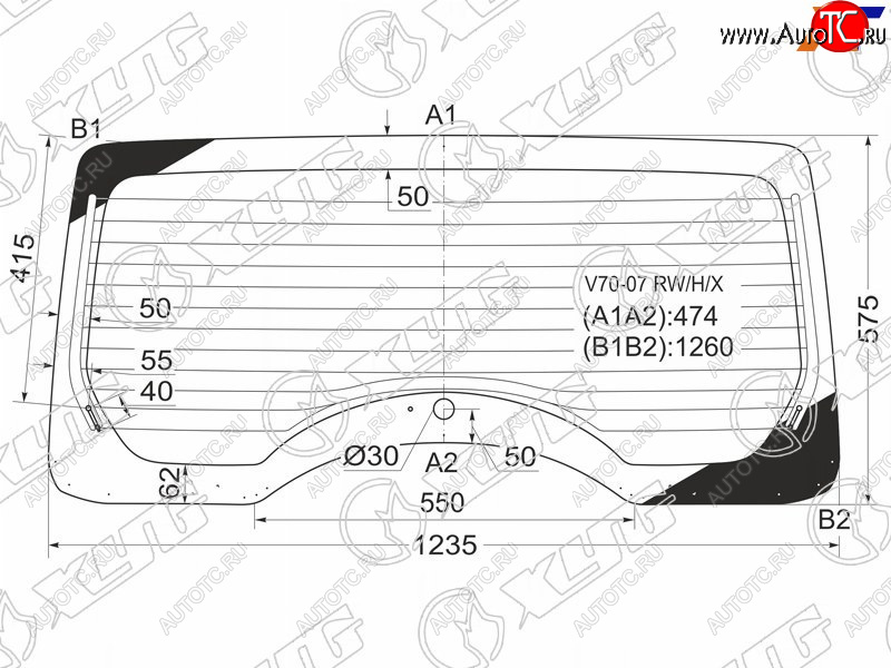 7 999 р. Стекло заднее (Цвет зеленый Обогрев) Mitsubishi Pajero 06-20 XYG V70-07 RW/H/X  с доставкой в г. Вологда