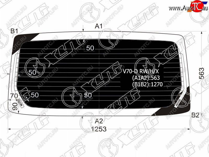 7 699 р. Стекло заднее (Затемненное Обогрев) Mitsubishi Pajero 99-06 XYG V70-D RW/H/X  с доставкой в г. Вологда