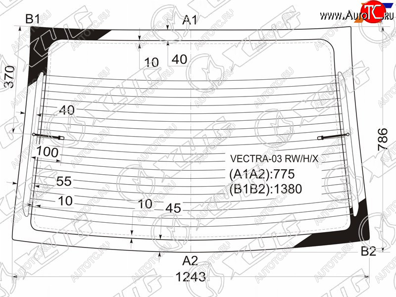 7 999 р. Стекло заднее (Цвет зеленый Обогрев) Opel Vectra 02-08 XYG VECTRA-03 RW/H/X  с доставкой в г. Вологда