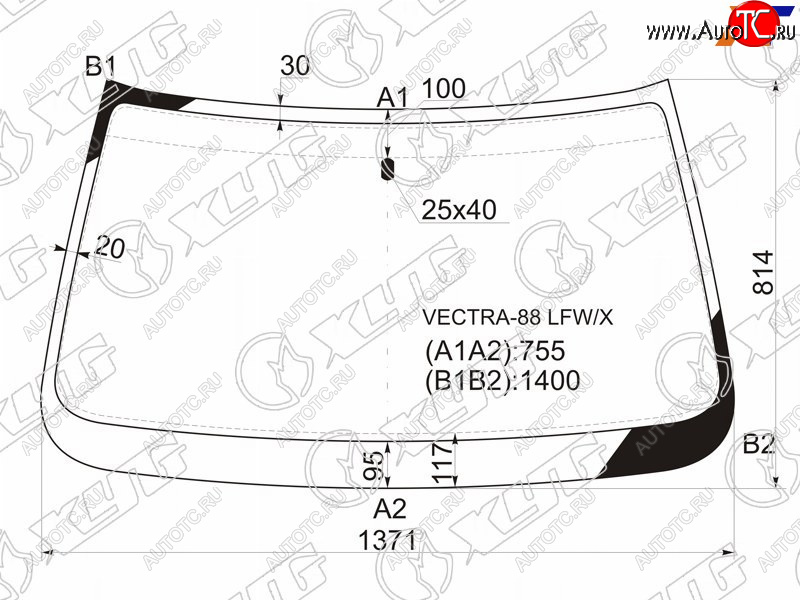 5 599 р. Стекло лобовое Opel Vectra 88-95 XYG VECTRA-88 LFW/X  с доставкой в г. Вологда