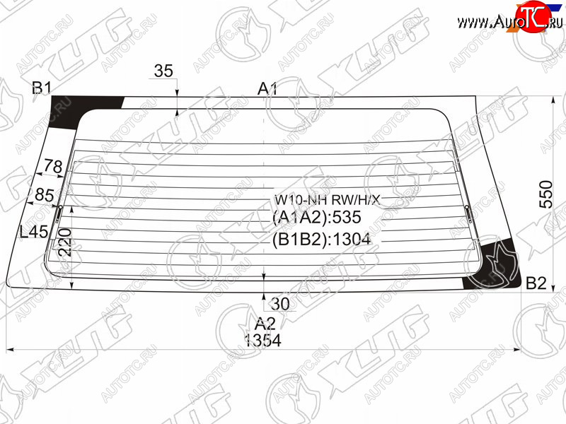 7 249 р. Стекло заднее с обогревом NISSAN AVENIR 5D WGN 90-98                                                 XYG W10-NH RW/H/X  с доставкой в г. Вологда