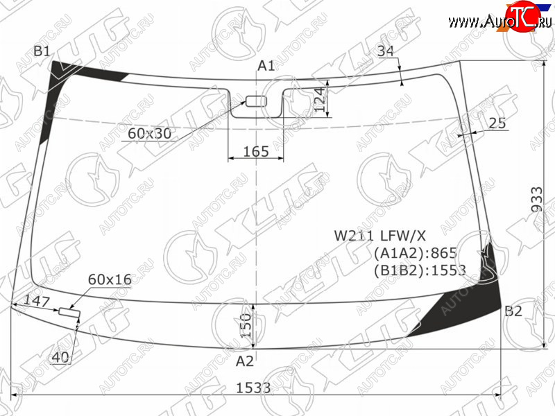 6 899 р. Стекло лобовое (Датчик дождя 4D SED5D WGN) XYG Mercedes-Benz E-Class W211 дорестайлинг седан (2002-2006)  с доставкой в г. Вологда